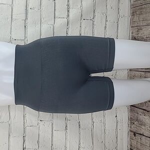 Unbranded Athletic Nylon High Wide Waisted Ribbed Yoga Short Legging Shorts Gray